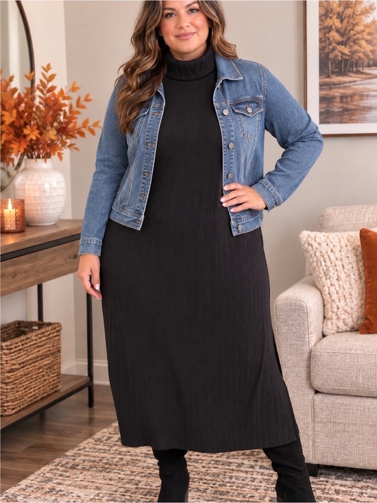 Nine West Dresses & Skirts - Nine West Black Sleeveless Turtleneck Midi Dress
